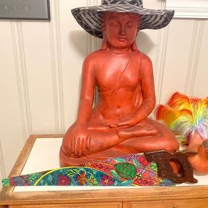 Hand painted antique saw